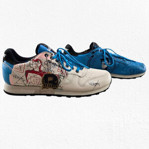 Reebok x Jean-Michel Basquiat Classic Leather Graffiti Art Sneakers Men’s 10.5